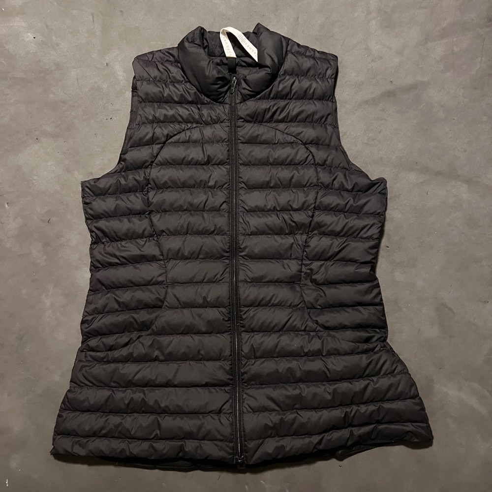 Lululemon Pack It Down Vest Black Size 10 Puffer Quilted Full Zip Goose Down